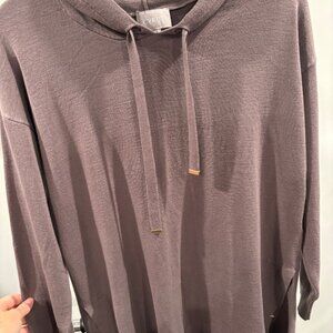 Long Sleeved Hooded Sweater Tunic with Gold Details